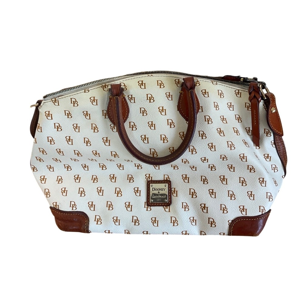 Vintage Dooney & Bourke Satchel Bag Monogram Classic Preppy Heritage